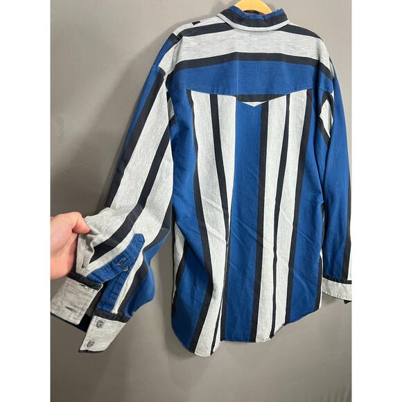 Roper Rodeo Blue Western Shirt Men's 2X Cowboy Long Sleeve Button Down - Picture 7 of 14